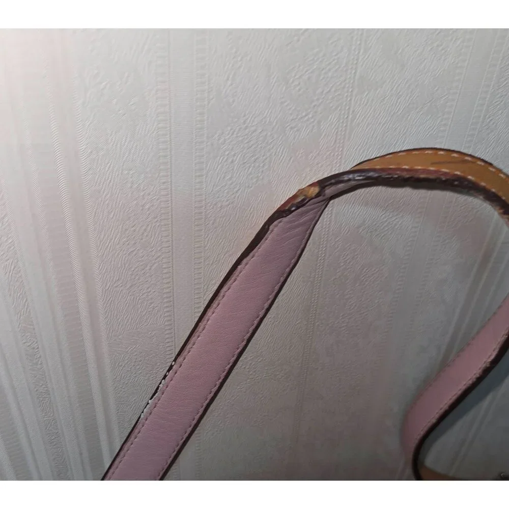 COACH Signature Canvas Shoulder Hand Bag purse with Leather Trim One Strap 7028 - Picture 5 of 12